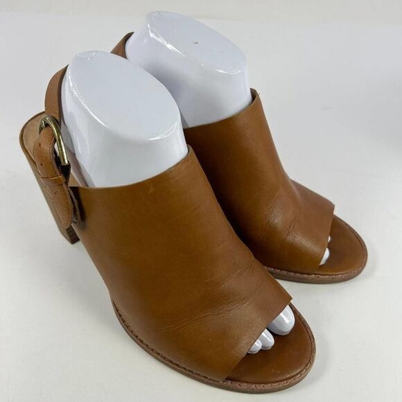 Madewell Brown Leather Heeled Mules - Picture 5 of 10